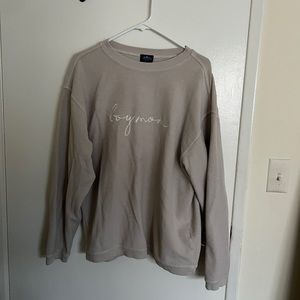Embroidered “boy mom” ribbed sweatshirt